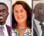 Photo: Kerry P. Devine – Fredericksburg Mayor (middle), Lord Owusu Mensah – Princess Town Mayor (left) and Oral Ofori of TheAfricanDream Consultancy (right)