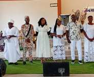 Children of Chief Apostle Maurice Danquah in a photograph at the launch of the Legacy Vision Foundation in Ho.