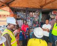 Agnes Anaa, a provision shop operator at Adrobaa interacting with the Board during the visit