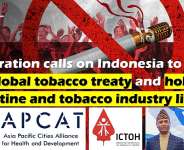 Declaration calls on Indonesia to ratify global treaty and hold nicotine and tobacco industry liable
