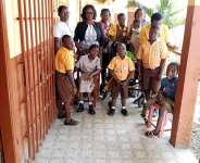Organization tiles premises of Madina Demonstration Basic and Special Unit to support Inclusive education