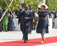 Benins new President Romuald Wadagni and his wife, Nathalie Villette-Wadagni, during the inauguration ceremony in Cotonou, 24 May 2026. -  Charles Placide Tossou/Reuters
