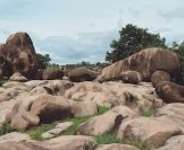 One of the rocks deposit sites in Bongo in view