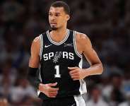 Getty ImagesImage caption: Wembanyama appeared in the first play-off elimination game of his NBA career