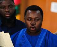 Ghanaian Member of Parliament and sponsor of the Human Sexual Rights and Family Values Bill, Reverend John Ntim Fordjour, addresses the press on the day lawmakers vote on the bill, in Accra, Ghana, 29 May 2026. - Francis Kokoroko / Reuters