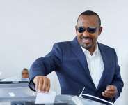 Ethiopias Prime Minister Abiy Ahmed votes during the parliamentary and regional elections at a polling centre in Jimma, Oromia Region, Ethiopia, on 1 June, 2026. - via REUTERS - Ethiopia News Agency