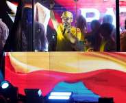 Colombian presidential candidate Abelardo de La Espriella of the political movement Defenders of the Homeland gestures as he addresses supporters after the results of the first round of the presidential election, in Barranquilla, Colombia, May 31, 2026. - Charlie Cordero, Reuters