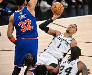 San Antonio Spurs Victor Wembanyama during the second half of Game 5 of the NBA Finals basketball series, June 13, 2026 -  Darren Abate, AP