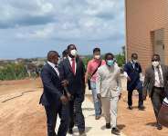 The Minister for Education Dr. Yaw Osei Adutwum, with the Director General of CTVET Dr. Fred Kyei Asamoah and the Vice Chancellor of CCTU