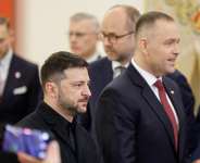 Ukraines President Volodymyr Zelensky and Polands President Karol Nawrocki are shown at the Presidential Palace in Warsaw on December 19, 2025. -  Wojtek Radwanski, AFP