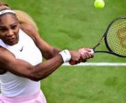 US tennis player Serena Williams returns the ball as she play with Czech Republics Karolina Muchova against New Zealands Erin Routliffe and Mexicos Giuliana Olmos during the womens doubles round of 16 match at the WTA500 Berlin Tennis Open tournament in Berlin on June 16, 2026. -  AFP, Tobias Schwarz