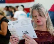 A Riverside County resident fills out a primary election ballot on Saturday, May 9, 2026, in Corona, California. Californias gubernatorial primary comes to a close Tuesday as voters choose from an extensive field of candidates hoping to replace termed-out Democratic Governor Gavin Newsom. - Caroline Brehman, AP