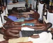 Overcrowding in a Ghanaian prison
