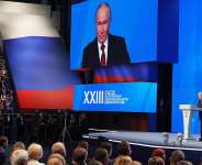 Russian President Vladimir Putin addresses the United Russia party congress in Moscow, on June 28, 2026. -  Ekaterina Shtukina, AP