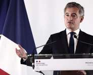 Frances Justice Minister Gerald Darmanin addresses a press conference at the Ministry of Justice in Paris, on 8 June 2026. -  Behrouz Mehri / AFP