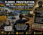 Floods expose more than failed drainage they expose failed leadership, weak enforcement, and a nation divided over democracy and discipline. Is Ghanas crisis the system of government, or our refusal to obey and enforce the law? The answers can no longer wait.