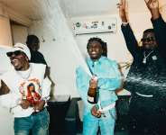 Kweku Smoke in a joyous moment with Sarkodie and Shatta Wale