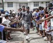 Fans gathered to greet the Cape Verde players for a training session in Cape Verde before the national squad left for the 2026 World Cup in the United States, Mexico and Canada. - AFP - PATRICK MEINHARDT