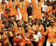 All the presidents men. Cote dIvoire leader Alassane Outtara was photographed among the initial celebrations of the Cote dIvoire football team following their 2-1 victory over Nigeria to claim the 2023 Africa Cup of Nations. -  Pierre Ren-Worms/RFI
