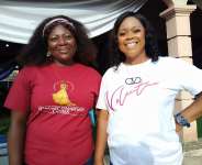 Mrs. Sena Setordzi Dorvlo (white) Regional Coordinator Minerals Development Fund Volta and Oti