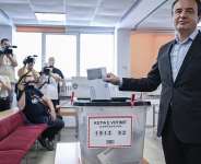 Kosovos Prime Minister Albin Kurti casts his ballot at a polling station on the day of general elections in Pristina on 7 June 2026. - AFP - ARMEND NIMANI