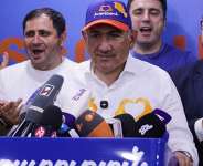 Armenian Prime Minister Nikol Pashinyan speaks at his Armenia Ruling Civil Contract party headquarters after parliamentary elections in Yerevan, Armenia, Monday, 8 June, 2026. - AP Photo/Anthony Pizzoferrato - Anthony Pizzoferrato