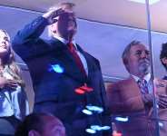 A loud wave of boos met Trump as he appeared on the screen during the singing of the national anthem. -  Saul Loeb, AFP