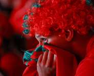 A Morocco fan at the Prince Moulay Abdellah Stadium in Rabat watches in despair as his team loses the quarter-final against France. - AFP - ABDEL MAJID BZIOUAT