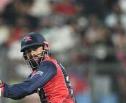 Nepals Kushal Bhurtel plays a shot during the 2026 ICC Mens T20 Cricket World Cup group stage match between Nepal and Scotland at the Wankhede Stadium in Mumbai on February 17, 2026. -  Punit Paranjpe, AFP