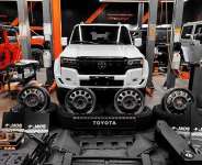 An off-road vehicle awaits modification at a workshop in Hangzhou. Photo: Zhong Jie