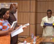 Sam George swears in Alhaji Abdul-Rauf Tanko Ibrahim, Prof. Agyapomaa Gyeke-Dako to NCA Governing Board