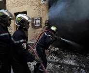 This file photo shows Algerian firemen extinguishing a fire in the town of Ghardaia, 600 kilometres south of Algiers, on March 16, 2024. -  Farouk Batiche, AFP