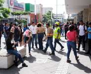 People evacuate a building in San Salvador on July 17, 2026, after a powerful 7.4-magnitude earthquake struck off the coast of Mexicos southern state of Chiapas, triggering a tsunami warning and shaking buildings in neighbouring Guatemala and El Salvador. -  Jose Cabezas, Reuters