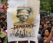 A Cockroach Janta Party supporter at a protest in Mumbai, July 19, 2026, to demand the resignation of Indias education minister. -  Rafiq Maqbool, AP