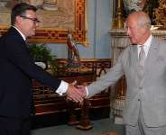 Britains King Charles III welcomes Andy Burnham on 20 July at Buckingham Palace, where he invited the leader of the Labour Party to become Prime Minister and form a new government. -  Aaron Chown/Pool PA via AP