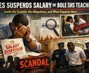 GES suspends Bole SHS teachers salary amid serious allegations of misconduct. As investigations deepen, public outrage grows and GES vows the toughest sanctions. A case testing accountability, discipline, and student safety in Ghanas education system.