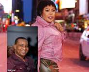 Afia Schwarzenegger. INSET: Chairman Wontumi