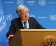 United Nations Secretary-General Antonio Guterres speaks about the release of a UN report on artificial intelligence during a news conference at UN headquarters, Wednesday, July 1, 2026. -  Jason DeCrow, AP