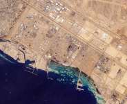 This handout satellite image taken by 2026 Planet Labs PBC shows the oil infrastructure at Saudi Arabias western Red Sea port of Yanbu on March 4, 2026. - Handout photo, AFP