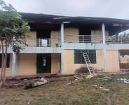 Fire guts Leklebi Senior High School Boys Dormitory