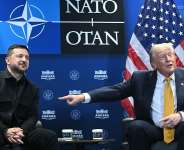 Ukraines President Volodymyr Zelensky last met US President Donald Trump on the sidelines of the NATO Summit in Turkey earlier this month. -  Saul Loeb, AFP