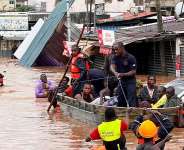 Flooded neighbourhoods in Ghanas capital, Accra. - AP/Ghanas National Disaster Management Organisation.