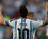 Argentinas Lionel Messi celebrates scoring his teams first goal against Algeria during the 2026 World Cup at the Kansas City Stadium on June 16, 2026. - Roberto Schmidt, AFP