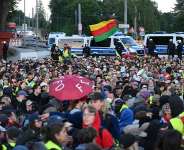 Demonstrators protesting against Germanys far-right AfD party blocked roads and staged sit-in blockades -  Ralf Hirschberger, AFP