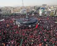 Mourners gather in and around Islamic Revolution Square as they wait for the funeral procession of Irans late supreme leader Ayatollah Ali Khamenei in Tehran on July 6, 2026. -  Altaf Qadri, AP