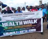 NACOC, GOPC organise health walk in Asuom to Mark World Drug Day