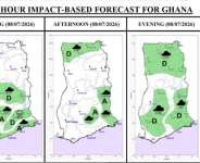 GMet Warns of Mixed Weather Today: Coastal Light Rains, Upper West Thunderstorms, Foggy Mornings Nationwide