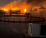 Smoke rises from a port near the Strait of Hormuz, following a U.S. strike in Kuhestak, Iran, on July 8, 2026. -  Social Media via Reuters