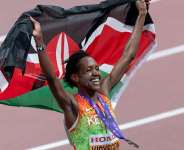 Getty ImagesImage caption: Faith Kipyegon has won five World Championship titles and three Olympic gold medals for Kenya