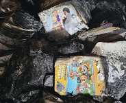 One million of the 8 million Ukrainian books destroyed in the strike on the Kharkiv distribution centre were school textbooks. -  Emmanuelle Chaze